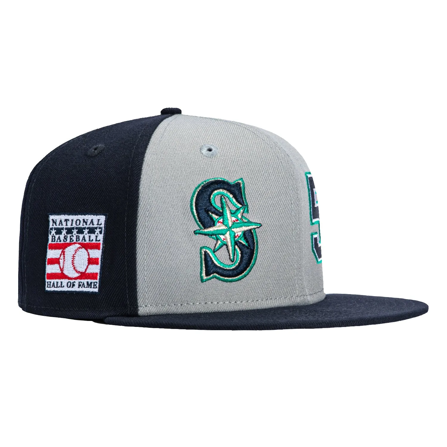 New Era 59Fifty Seattle Mariners Ichiro Suzuki Hall of Fame Jersey Rail Hat - Grey, Navy sold by Hat Club