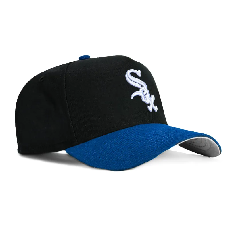 New Era 9Forty A-Frame Chicago White Sox Snapback Hat - Black, Royal sold by Hat Club