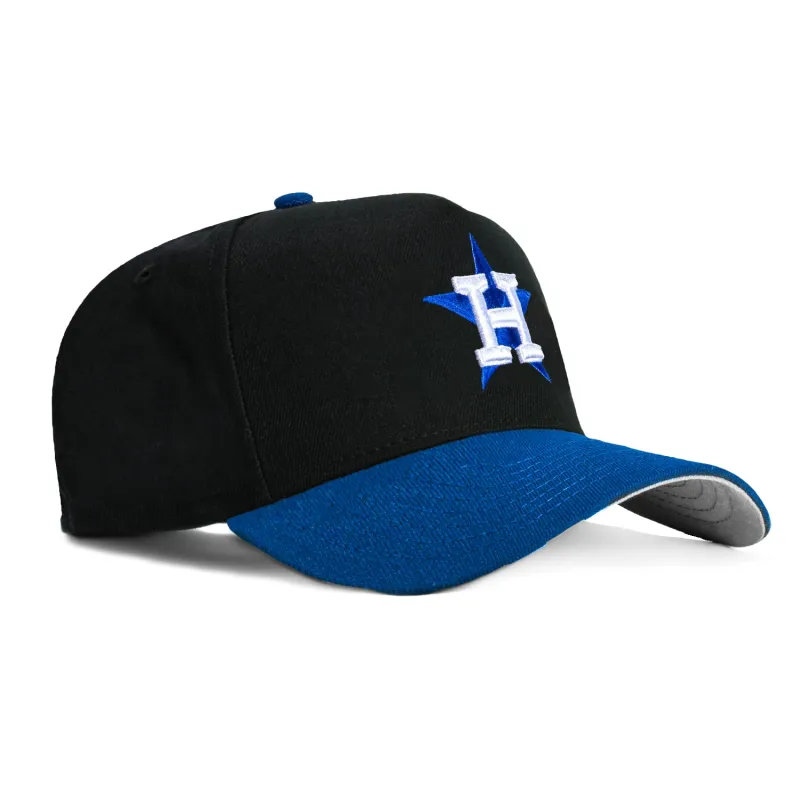 New Era 9Forty A-Frame Houston Astros Snapback Hat - Black, Royal sold by Hat Club
