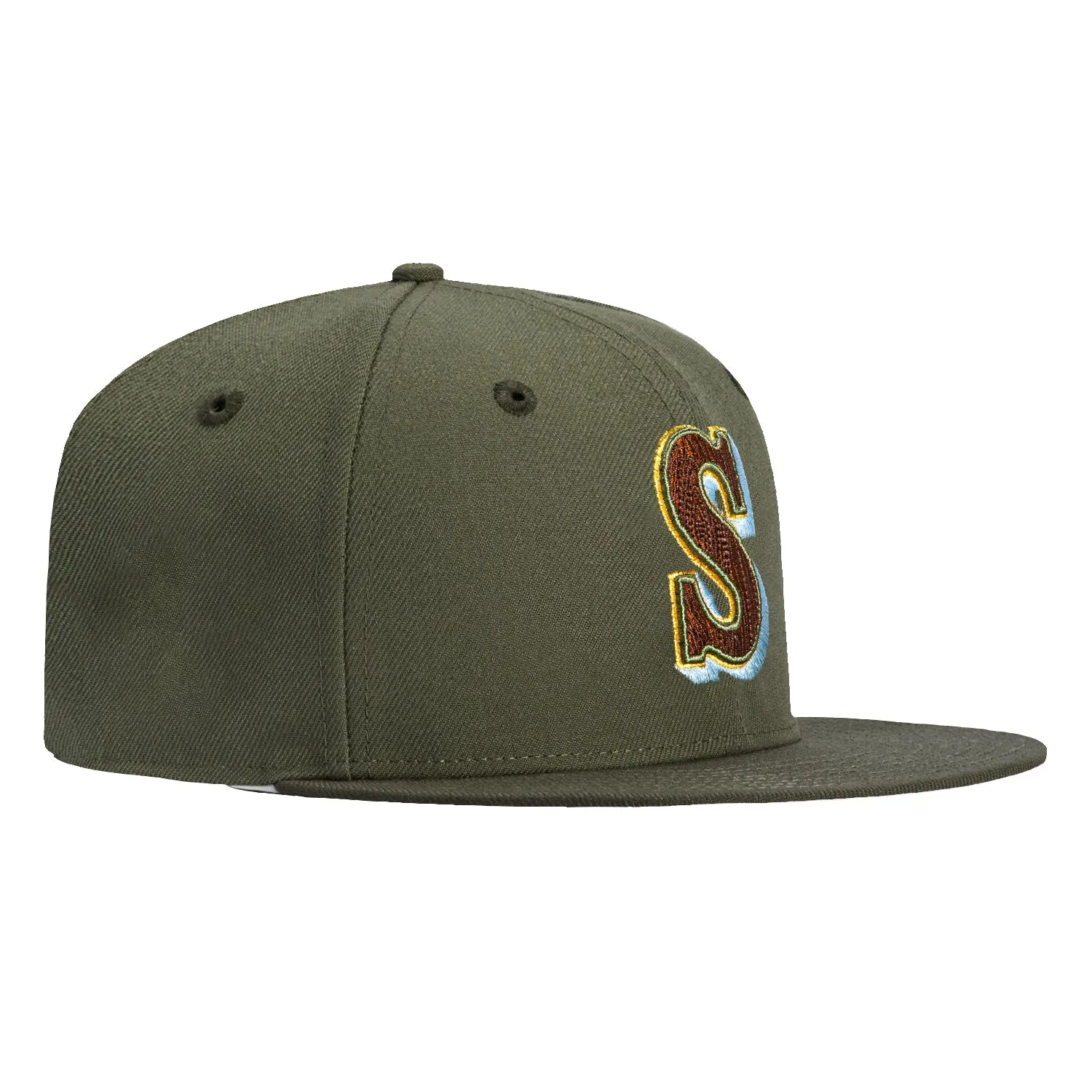 New Era 59Fifty Garden of Eden 2 Seattle Mariners 1987 Wood Fill Hat - Olive sold by Hat Club