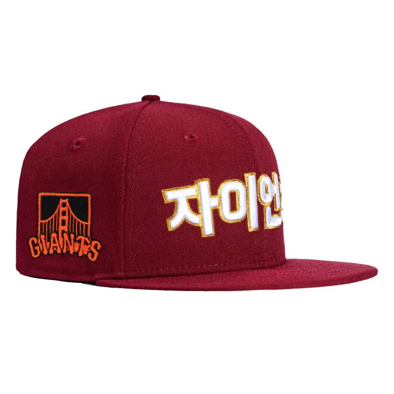 New Era 59Fifty San Francisco Giants Logo Patch Korean Script Hat - Cardinal sold by Hat Club