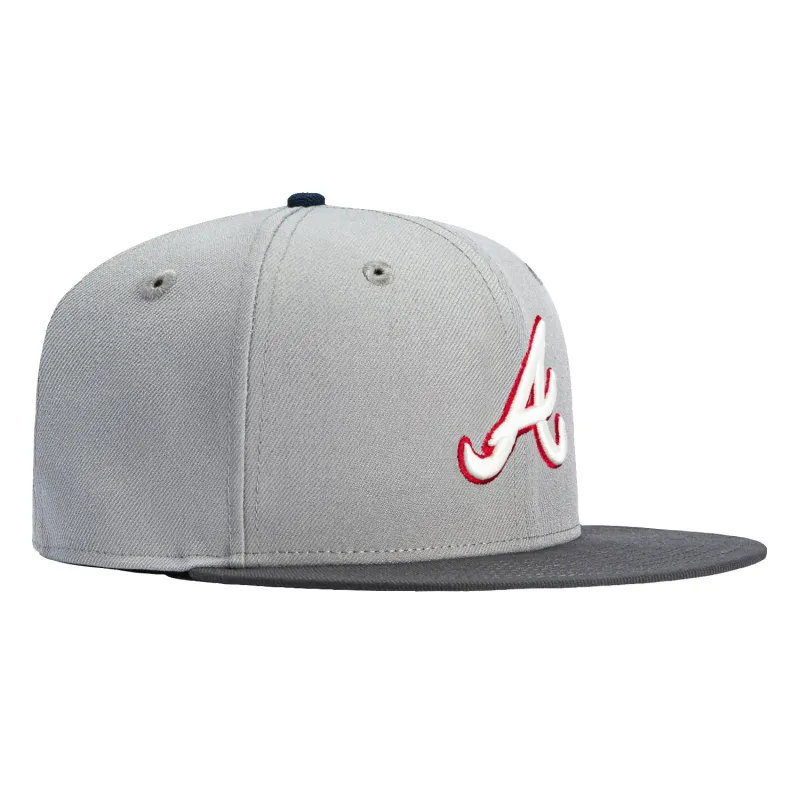 New Era 59Fifty Atlanta Braves Hat - Grey, Graphite sold by Hat Club