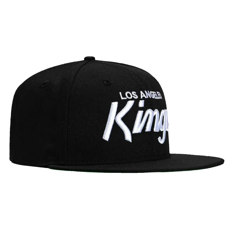 New Era 59Fifty Los Angeles Kings Script Hat - Black, White sold by Hat Club