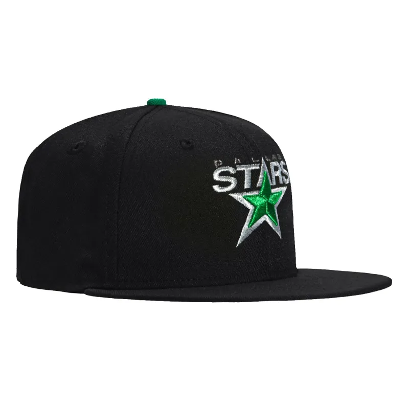 New Era 59Fifty Dallas Stars Hat - Black, Kelly, Metallic Silver sold by Hat Club