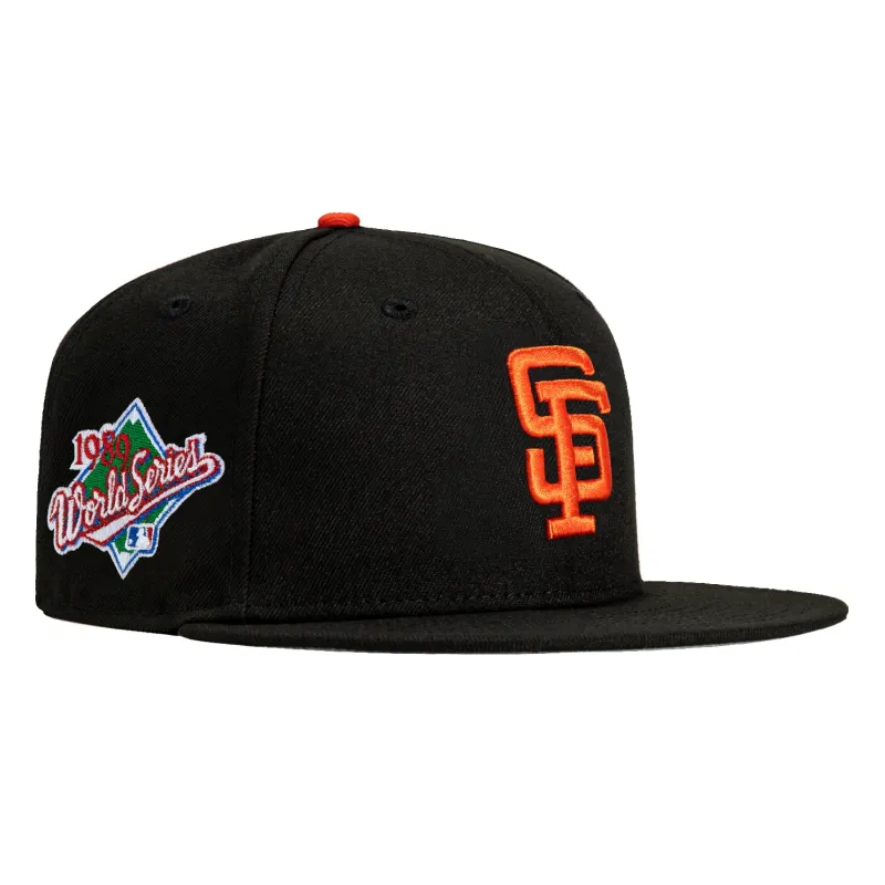 New Era 59Fifty San Francisco Giants 1989 World Series Patch Hat - Black, Orange sold by Hat Club