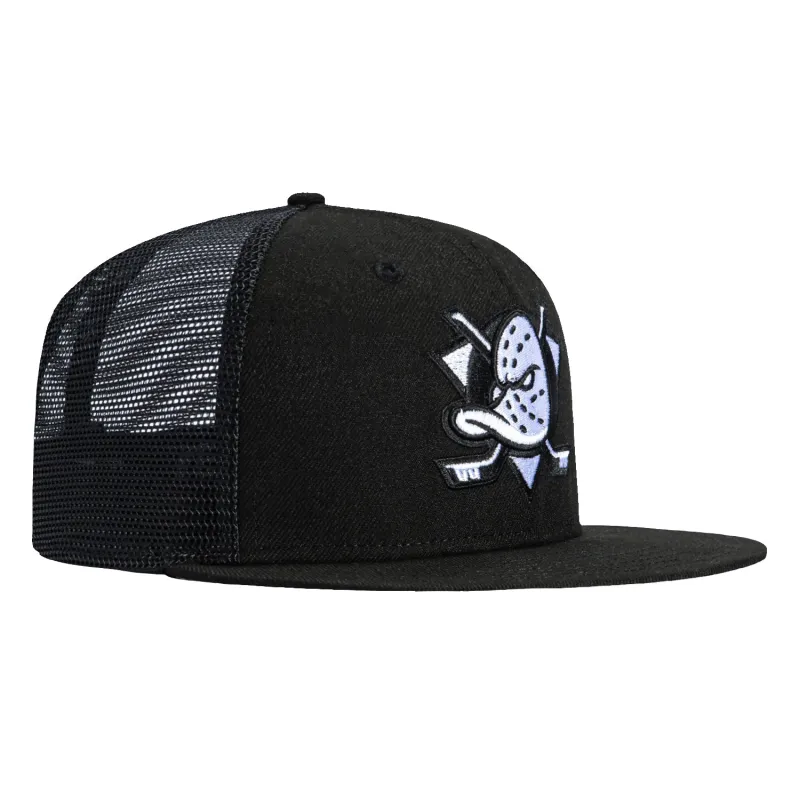 New Era 59Fifty Anaheim Ducks Trucker Hat - Black, White sold by Hat Club