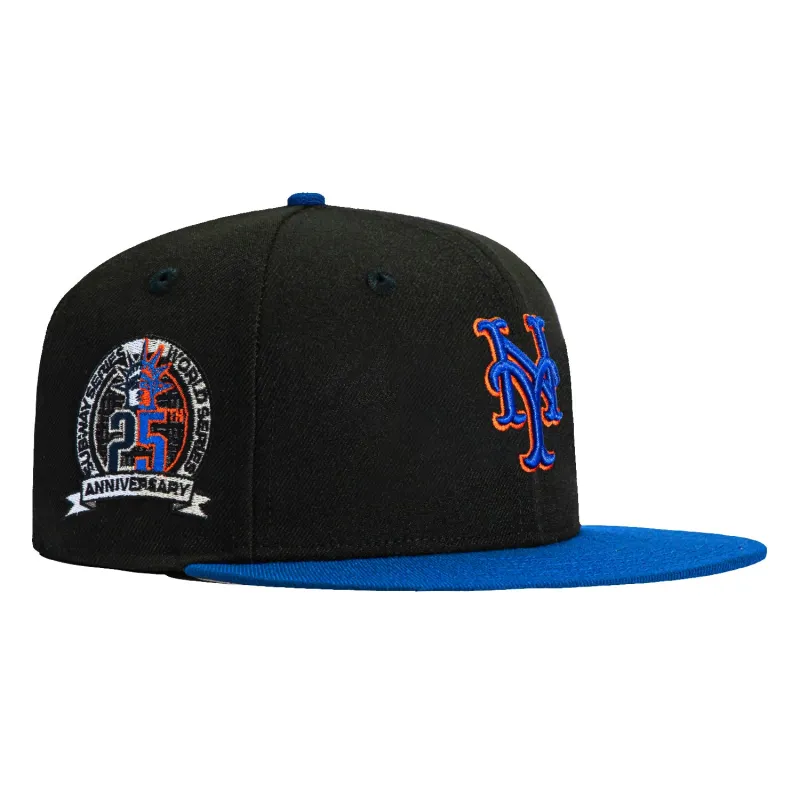 New Era 59Fifty New York Mets 2000 World Series 25th Anniversary Patch Hat - Black, Royal sold by Hat Club