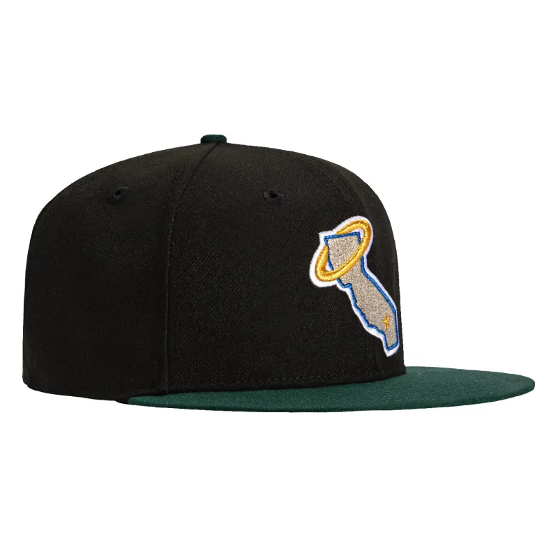 New Era 59Fifty Los Angeles Angels State Hat - Black, Green, Metallic Silver sold by Hat Club