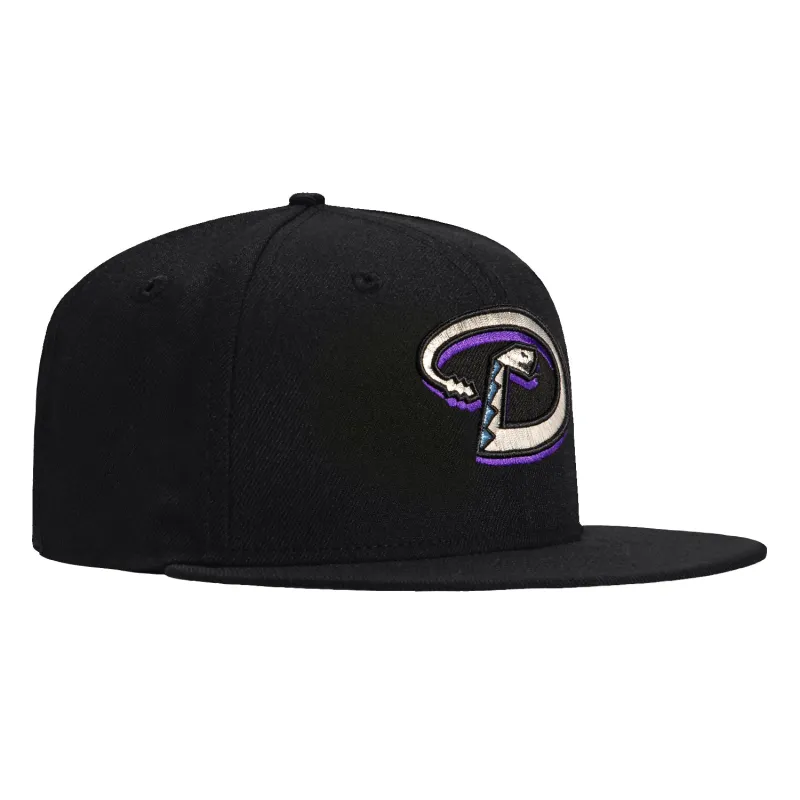New Era 59Fifty Arizona Diamondbacks D Hat - Black, Metallic Silver, Purple, Teal sold by Hat Club