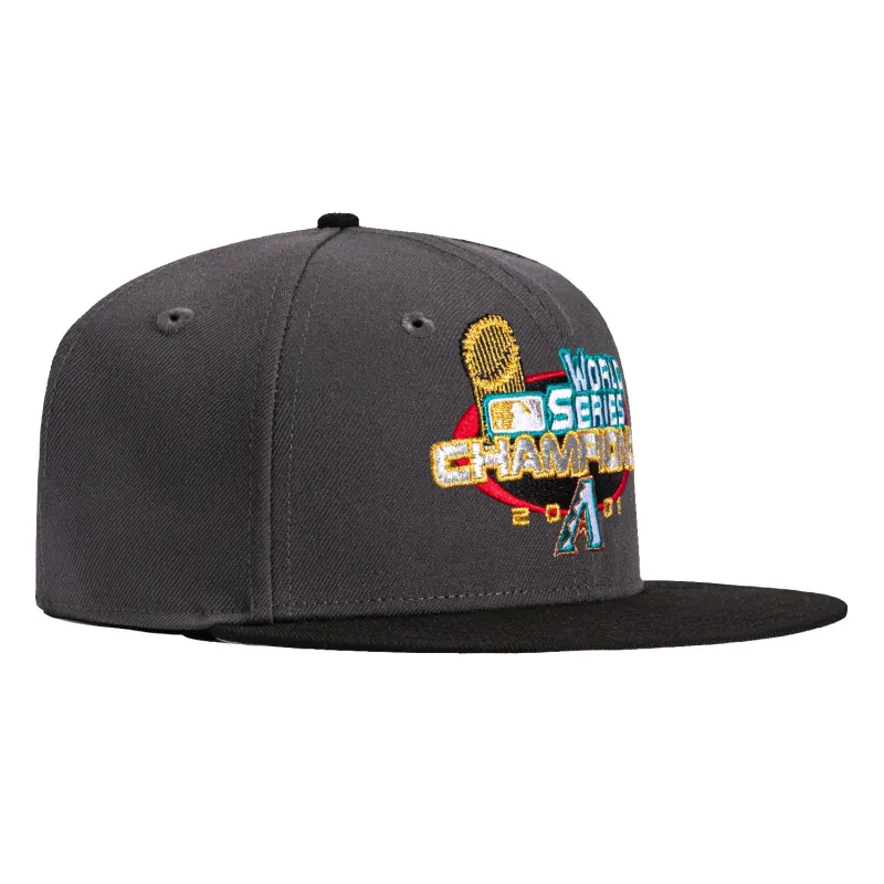 New Era 59Fifty Arizona Diamondbacks 2001 World Series Logo Hat - Graphite, Black sold by Hat Club