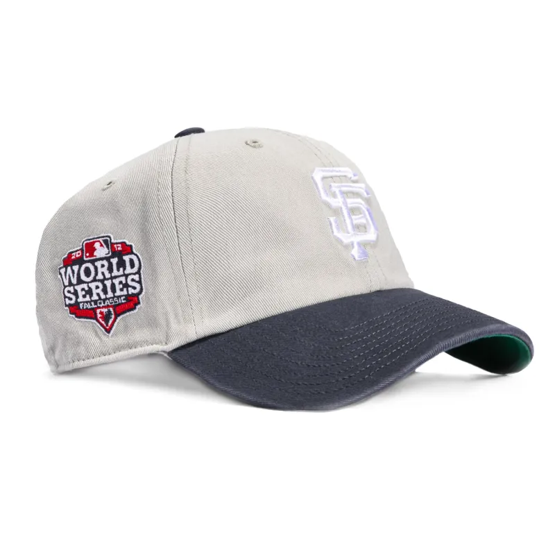 47 Brand San Francisco Giants 2012 World Series Patch Cleanup Adjustable Hat - Grey, Navy made by 47