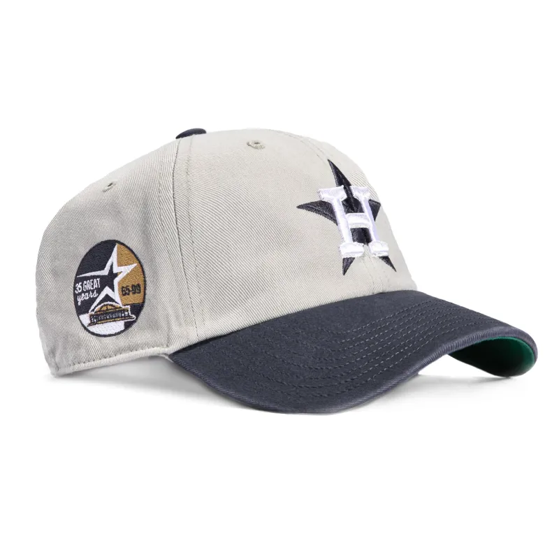 47 Brand Houston Astros 35th Anniversary Patch Cleanup Adjustable Hat - Grey, Navy made by 47