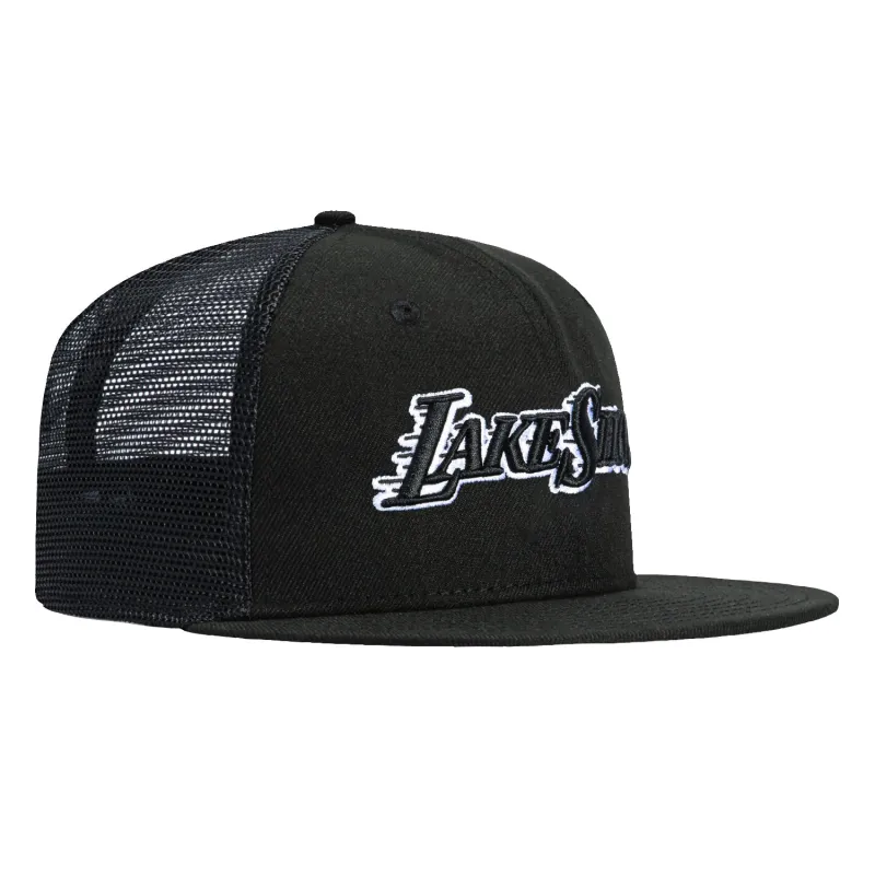New Era 59Fifty Los Angeles Lakers Lakeshow Trucker Hat - Black, White sold by Hat Club