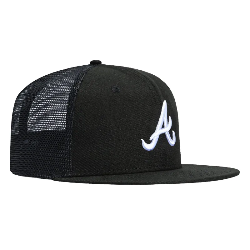 New Era 59Fifty Atlanta Braves Trucker Hat - Black, White sold by Hat Club