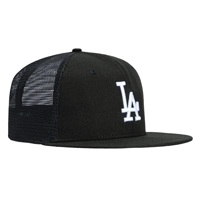 New Era 59Fifty Los Angeles Dodgers Trucker Hat - Black, White sold by Hat Club