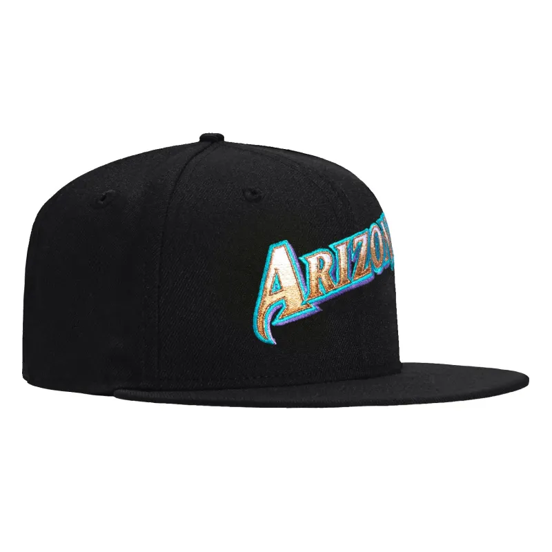 New Era 59Fifty Gradient Logo Arizona Diamondbacks Script Hat - Black sold by Hat Club