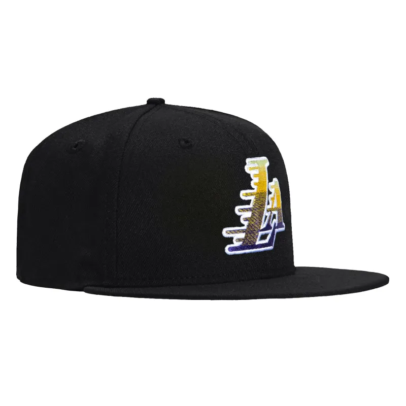 New Era 59Fifty Gradient Logo Los Angeles Lakers LA Motion Hat - Black sold by Hat Club