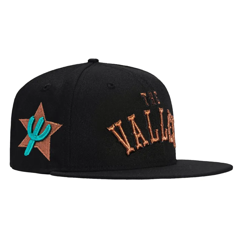 New Era 59Fifty Phoenix Suns City Edition Logo Patch The Valley Patch Hat - Black, Metallic Copper sold by Hat Club