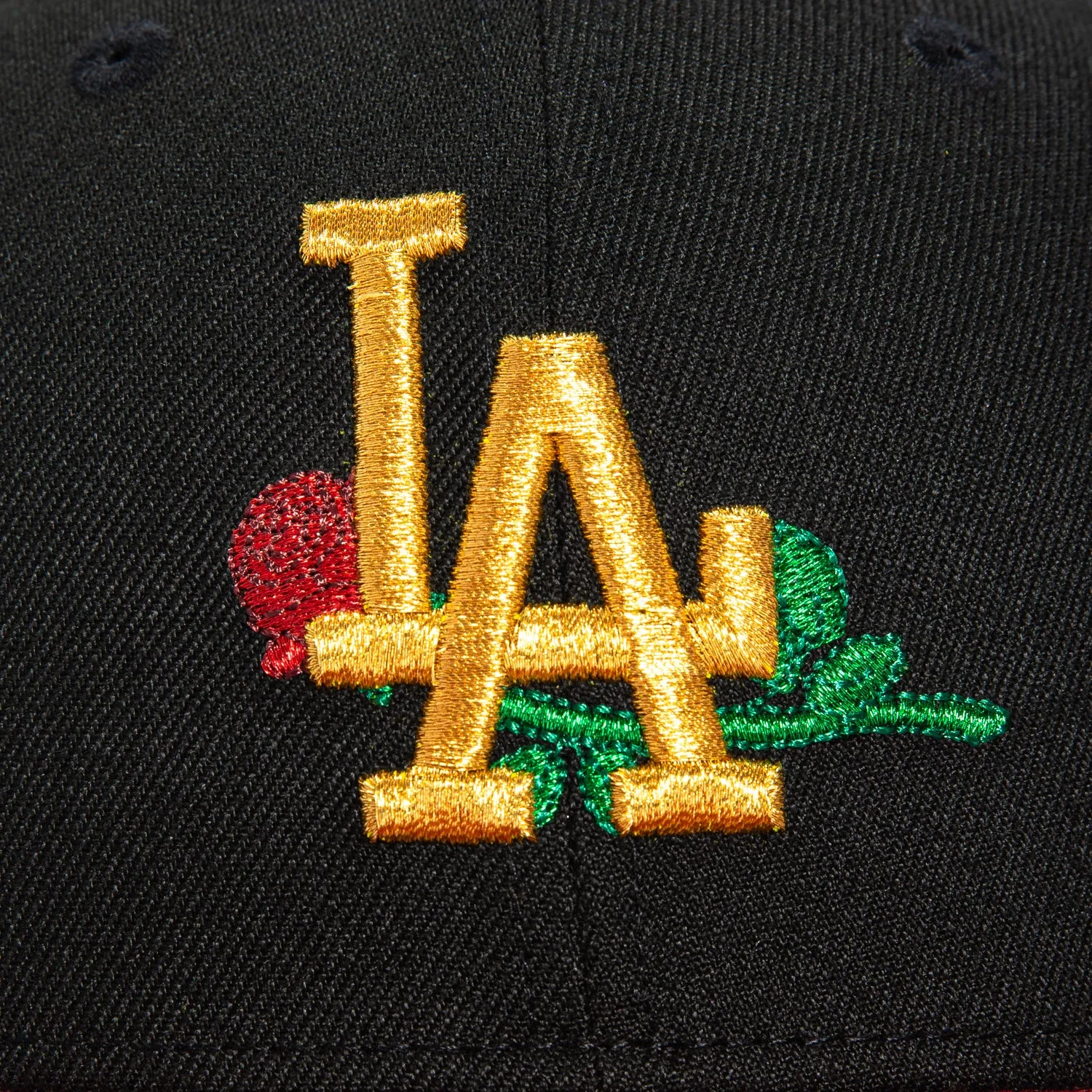 New Era 59Fifty Los Angeles Dodgers Rose Hat - Black, Light Blue, Metallic Gold sold by Hat Club product image thumbnail 4