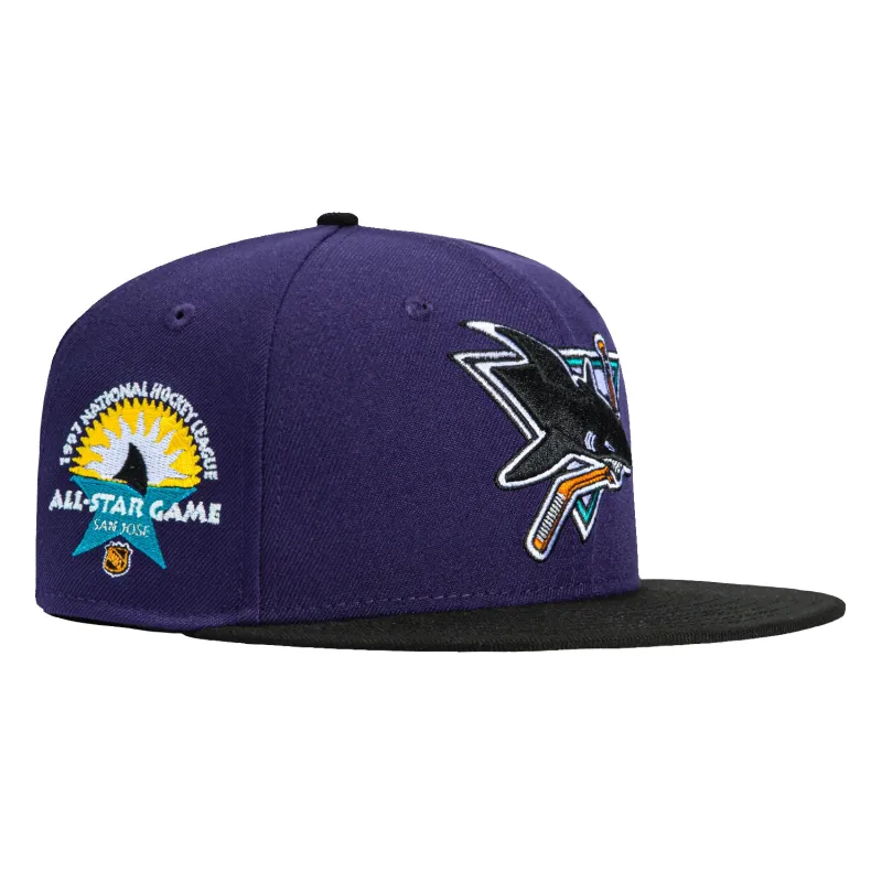 New Era 59Fifty San Jose Sharks 1997 All Star Game Patch Hat - Purple, Black sold by Hat Club