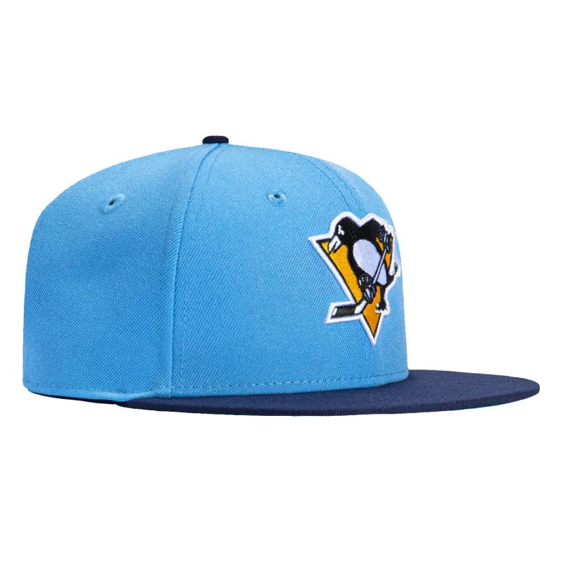 New Era 59Fifty Pittsburgh Penguins Hat - Light Blue, Light Navy sold by Hat Club