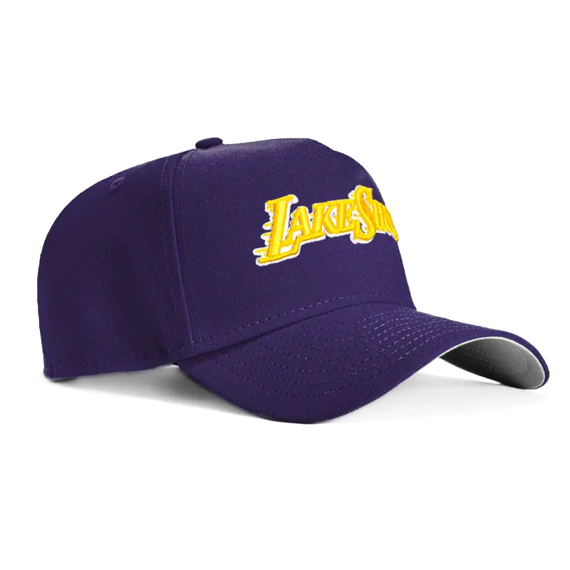 New Era 9Forty A-Frame Los Angeles Lakers Snapback LakeShow Hat - Purple, Gold made by New Era