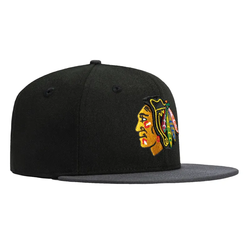 New Era 59Fifty Chicago Blackhawks Hat - Black, Graphite sold by Hat Club