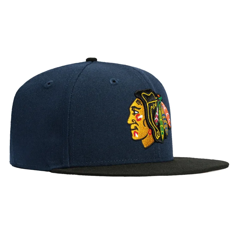 New Era 59Fifty Chicago Blackhawks Hat - Navy, Black sold by Hat Club