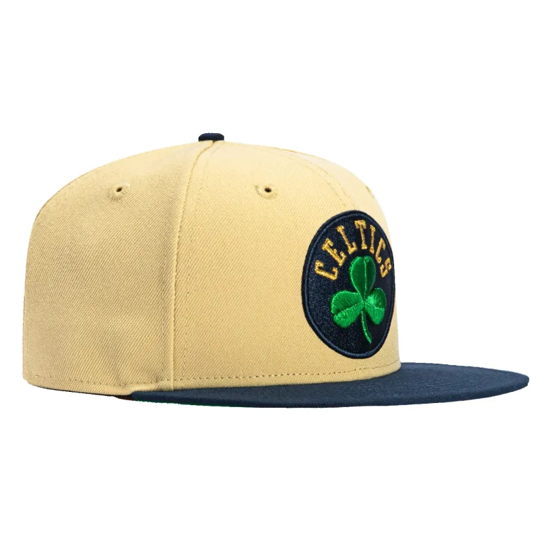New Era 59Fifty Boston Celtics Hat - Tan, Navy, Kelly sold by Hat Club
