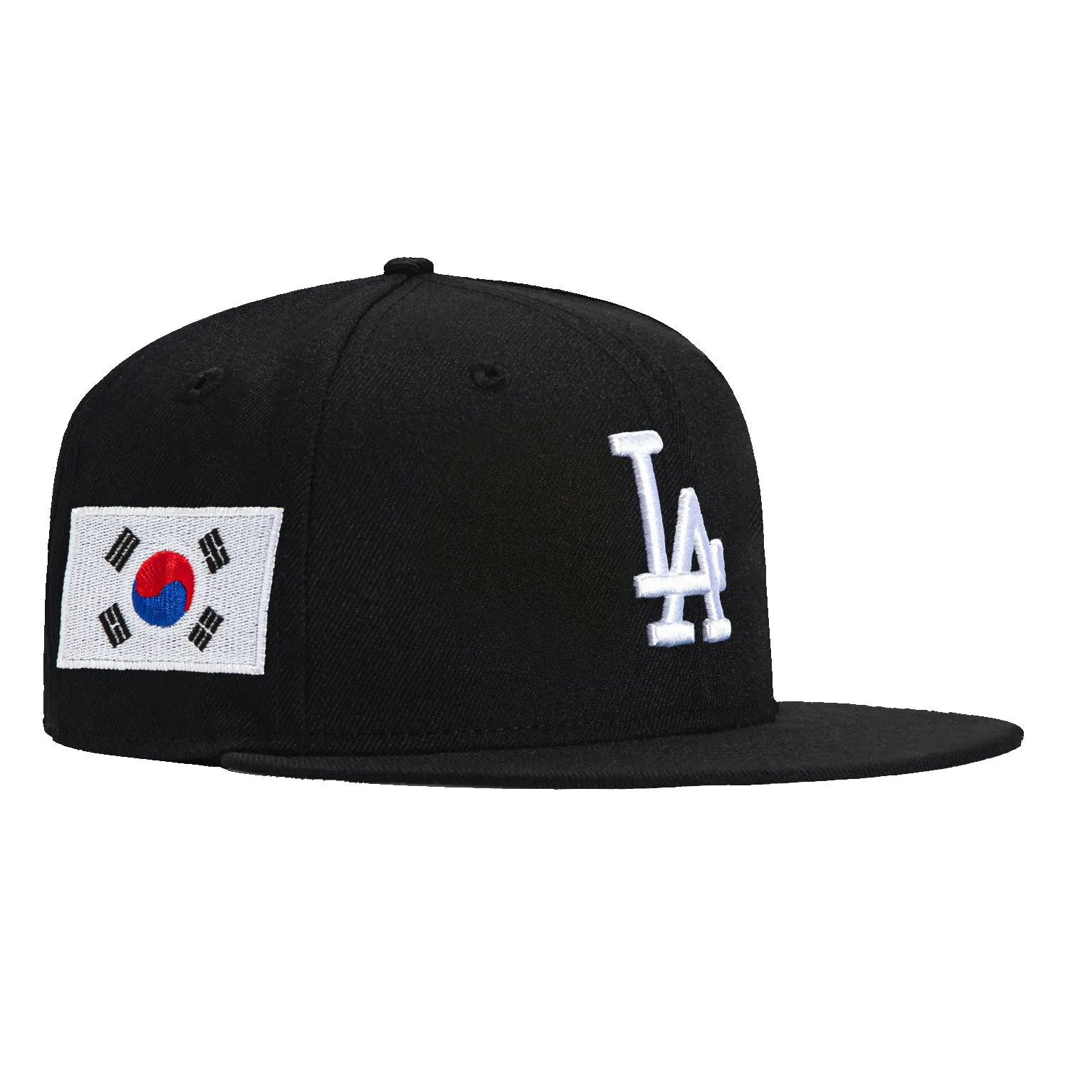New Era 59Fifty Los Angeles Dodgers Korea Flag Patch Hat - Black, White sold by Hat Club