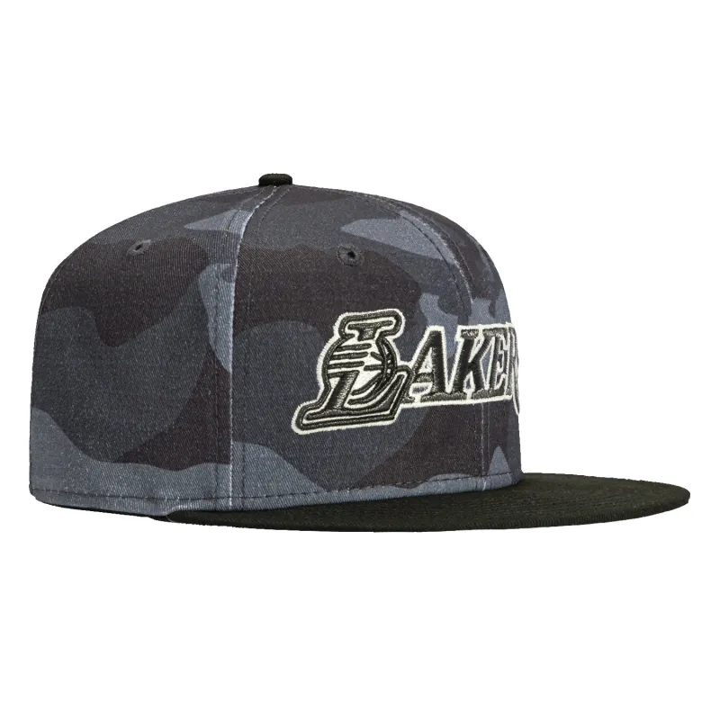 New Era 59Fifty Camo Vize Los Angeles Lakers Glow in the Dark Hat - Camo, Black sold by Hat Club