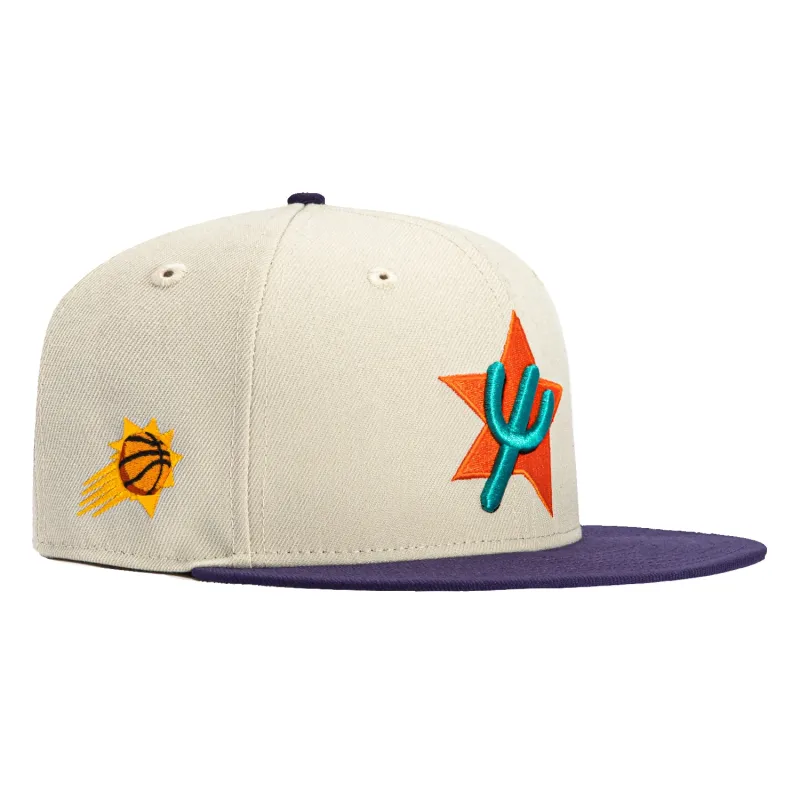 New Era 59Fifty Phoenix Suns Logo Patch Alternate City Edition Hat - Stone, Purple sold by Hat Club