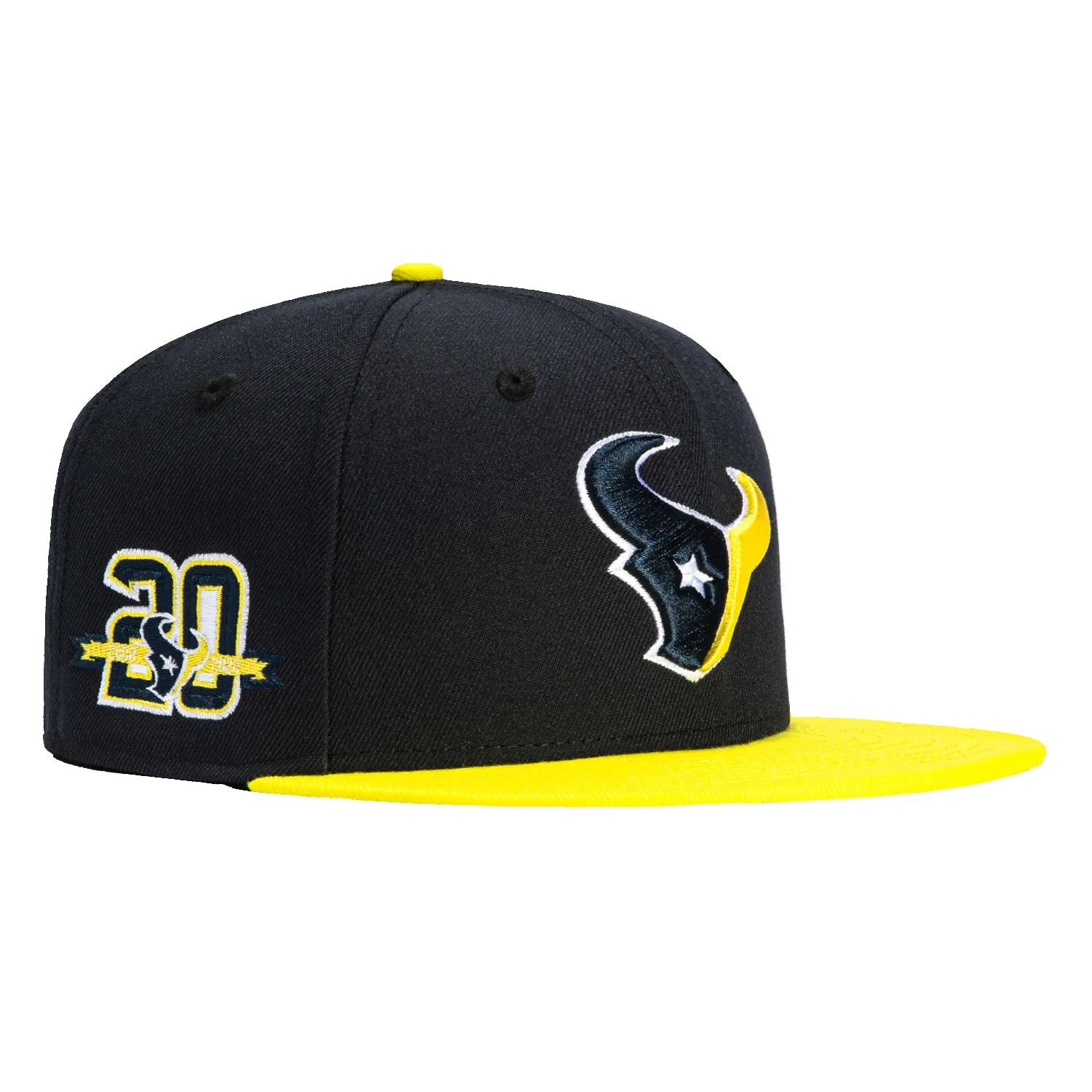 New Era 59Fifty Houston Texans 20th Anniversary Patch Hat - Navy, Yellow sold by Hat Club
