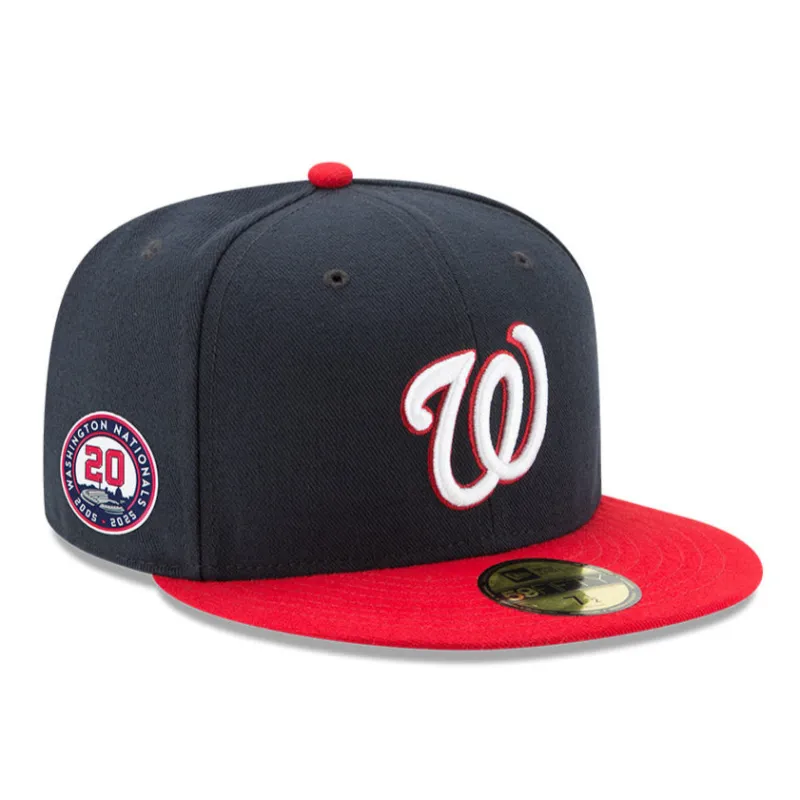 New Era 59Fifty Washington Nationals 20th Anniversary Patch Alternate Hat - Navy, Red sold by Hat Club