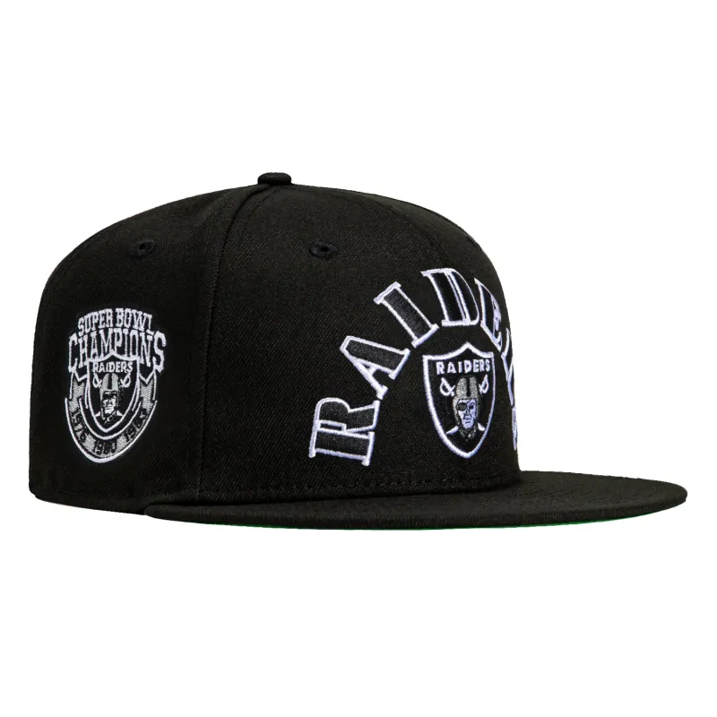 New Era 59Fifty Las Vegas Raiders 3X Super Bowl Champions Patch Arch Hat - Black sold by Hat Club