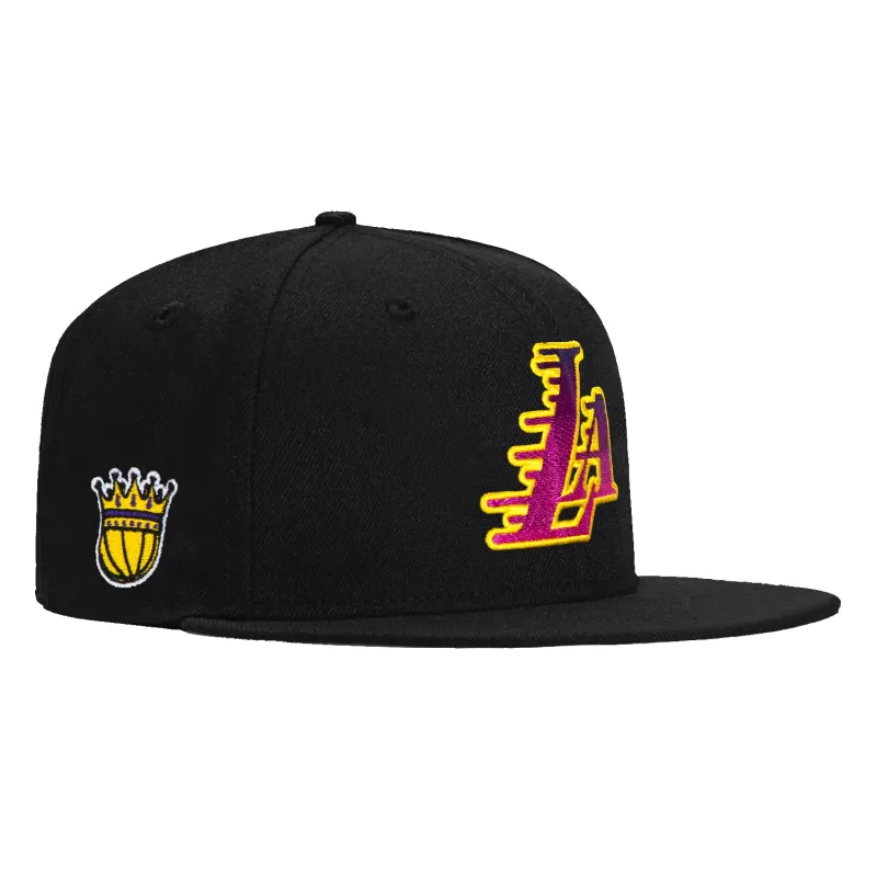 New Era 59Fifty Los Angeles Lakers Crown Logo Patch LA Gradient Hat - Black sold by Hat Club