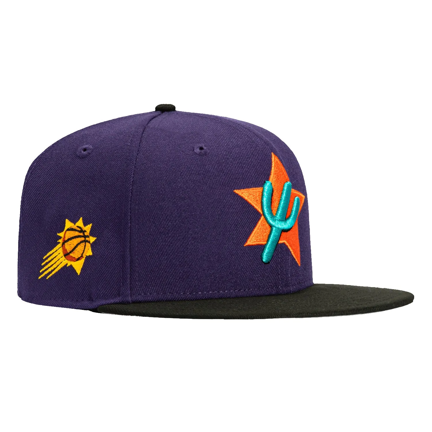 New Era 59Fifty Phoenix Suns Logo Patch Alternate City Edition Hat - Purple, Black sold by Hat Club