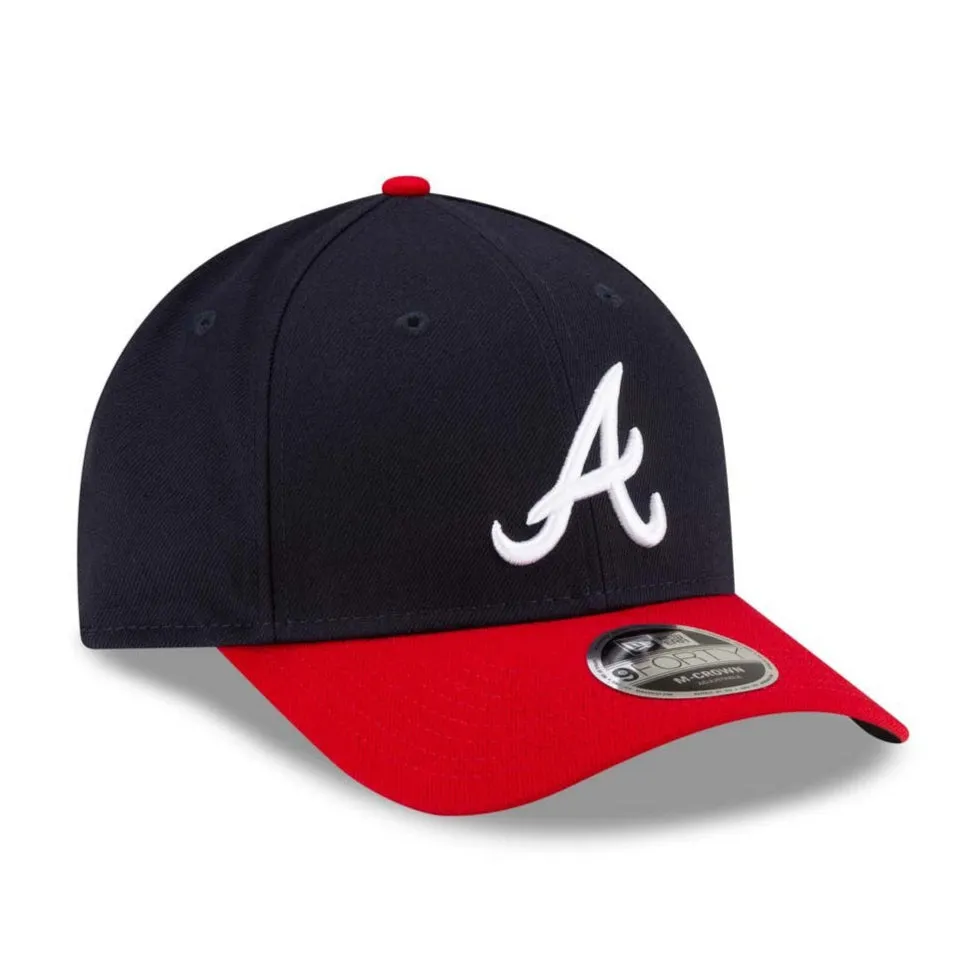 New Era 9Forty M-Crown Atlanta Braves Snapback Home Hat - Navy, Red sold by Hat Club