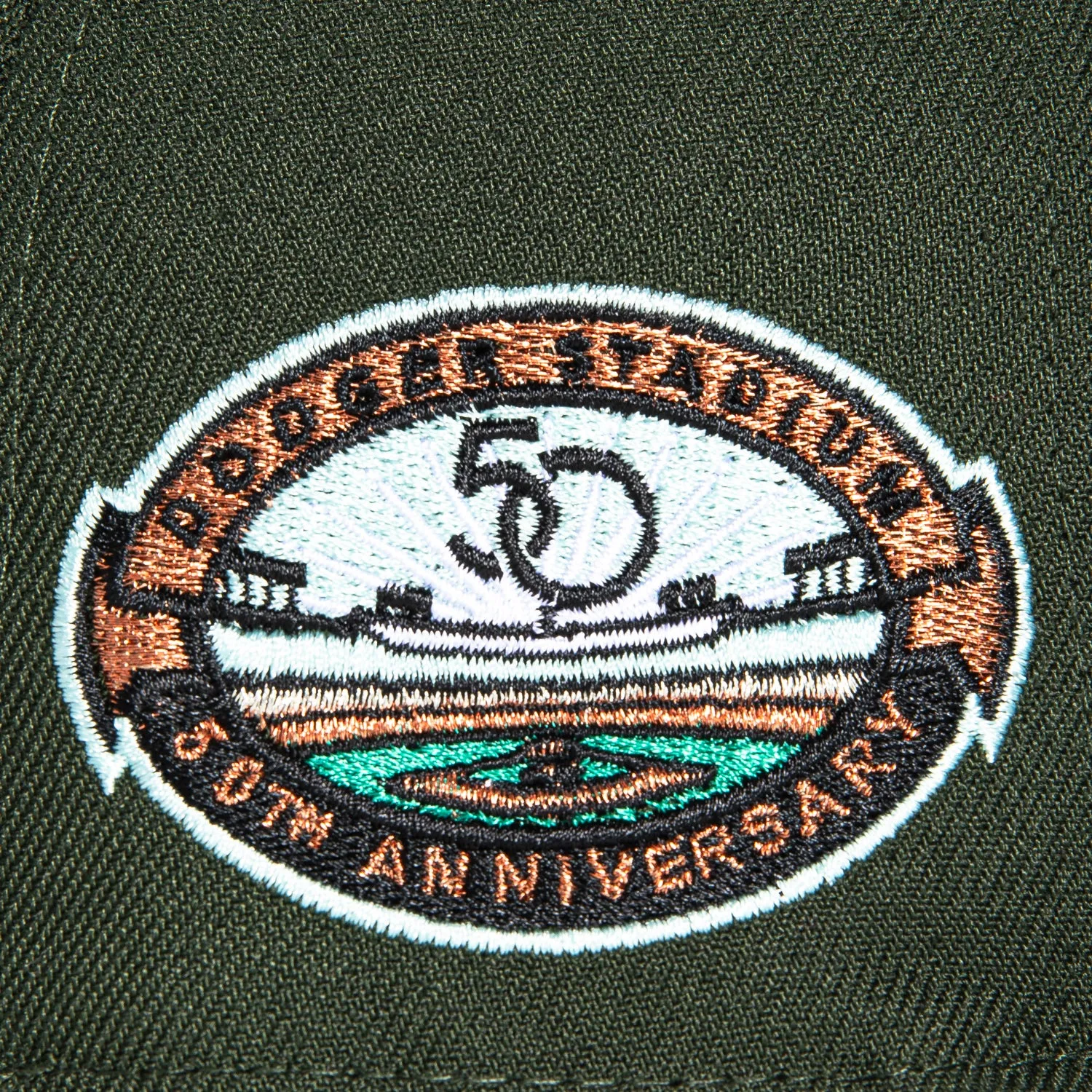 New Era 59Fifty Los Angeles Dodgers 50th Anniversary Stadium Patch Hat - Green, White, Metallic Copper sold by Hat Club product image thumbnail 5