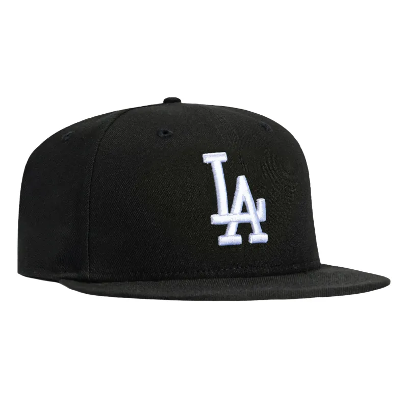 New Era 59Fifty Los Angeles Dodgers Hat - Black, White sold by Hat Club