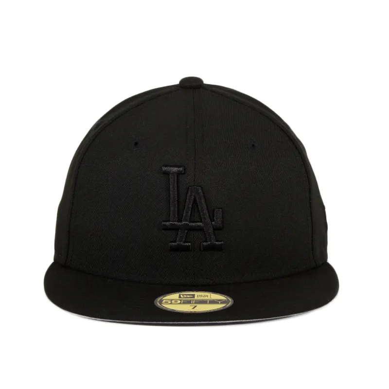 New Era 59Fifty Los Angeles Dodgers Hat - Black, Black sold by Hat Club