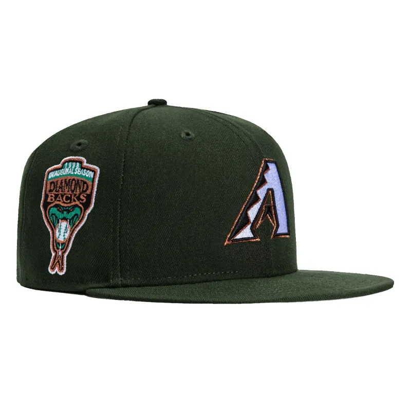 New Era 59Fifty Arizona Diamondbacks Inaugural Patch A Hat - Green, White, Metallic Copper sold by Hat Club