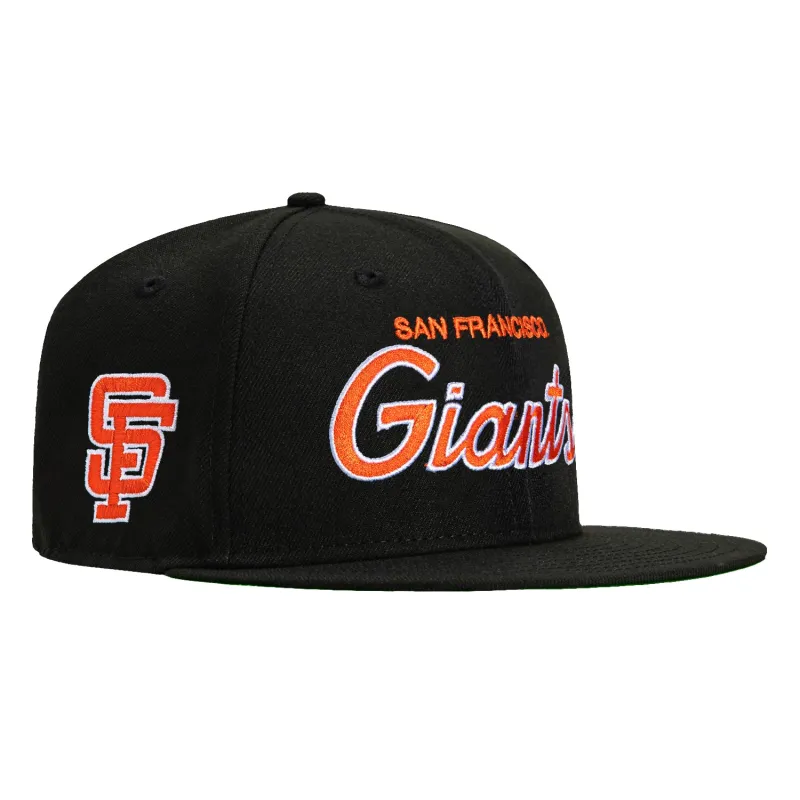 New Era 59Fifty San Francisco Giants Logo Patch Script Hat - Black sold by Hat Club