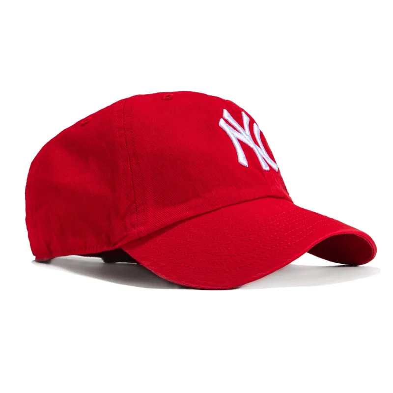 47 Brand New York Yankees Cleanup Adjustable Hat - Red, White made by 47