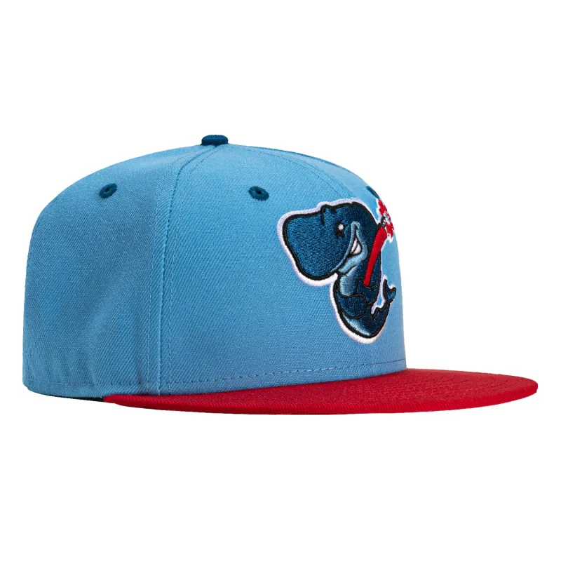 New Era 59Fifty Eugene Emeralds Exploding Whales Hat -  Light Blue, Red sold by Hat Club