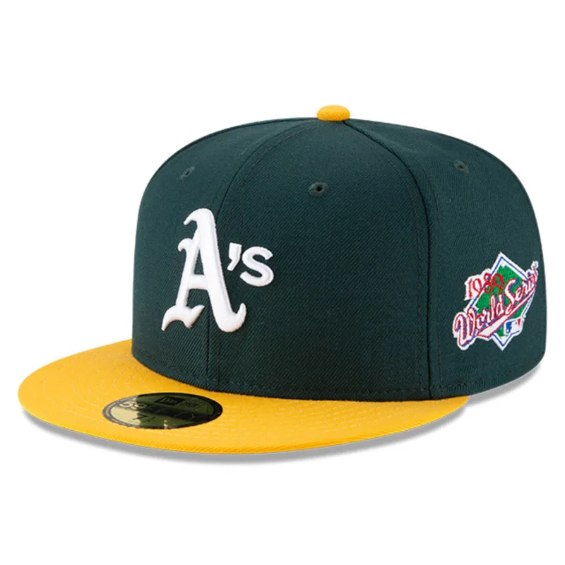 New Era 59Fifty Oakland Athletics 1989 World Series  Hat - Green, Gold sold by Hat Club