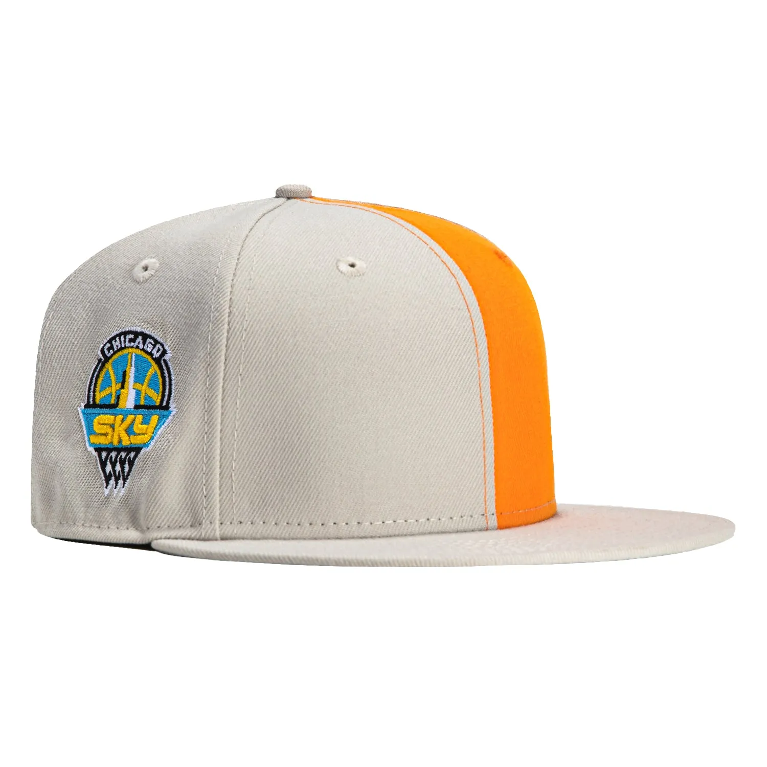New Era 59Fifty Flawless Chicago Sky Logo Patch WNBA Logo Hat - Stone, Light Orange sold by Hat Club product image thumbnail 2