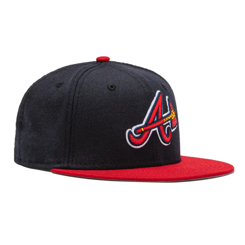 New Era 59Fifty Retro On-Field Atlanta Braves Alternate Hat - Navy, Red sold by Hat Club