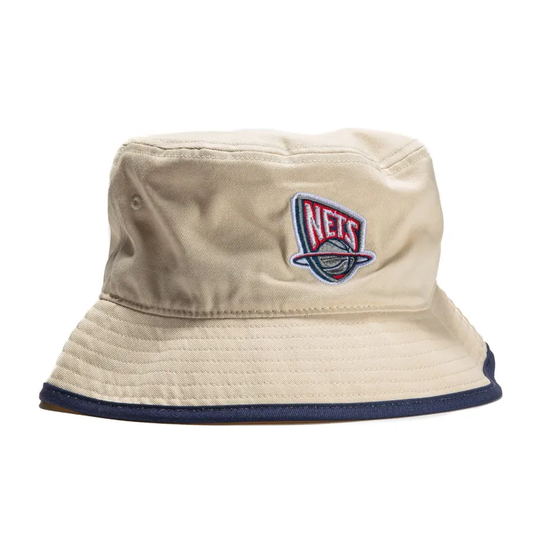 Mitchell & Ness Brooklyn Nets Bucket Hat - Off White made by Mitchell & Ness