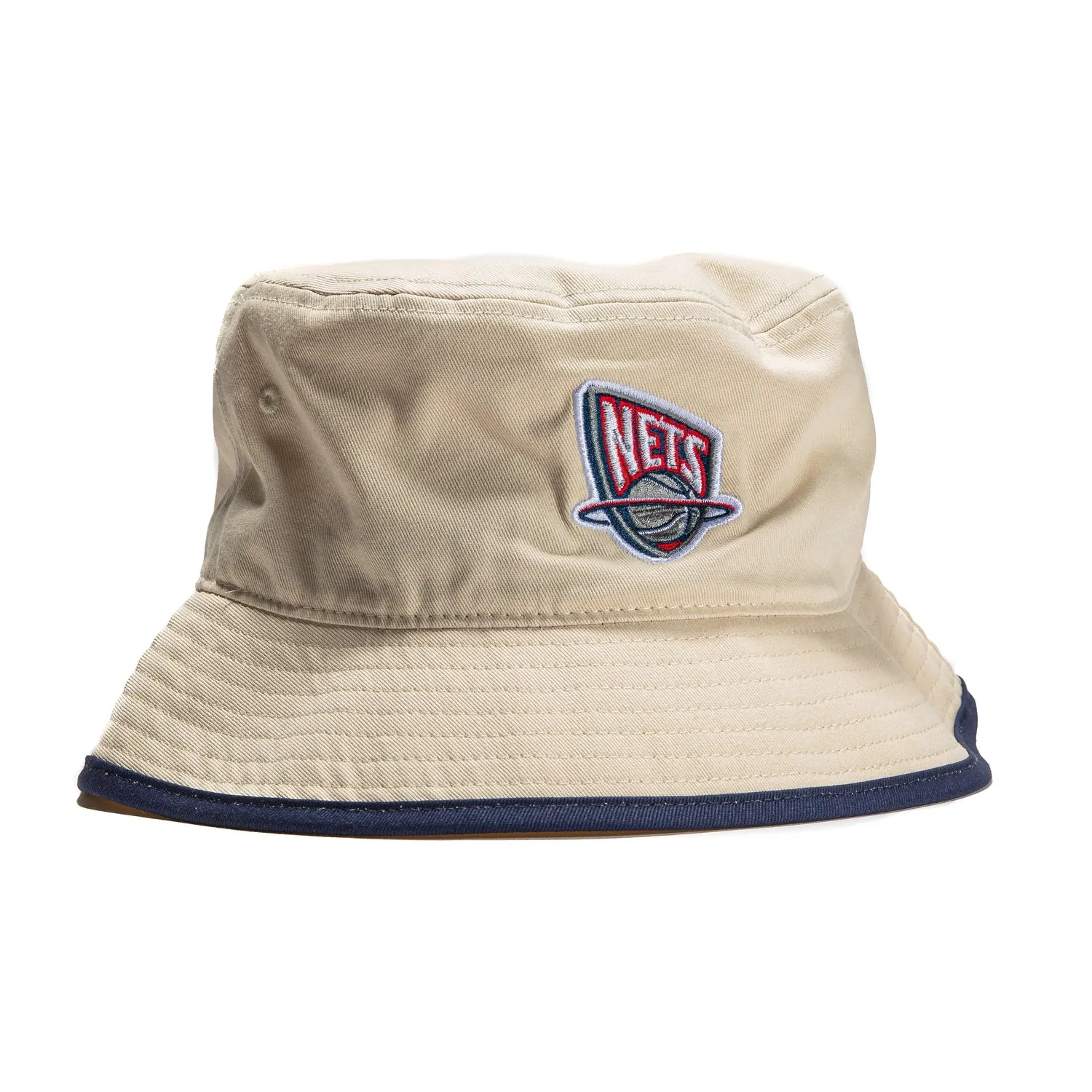 Mitchell & Ness Brooklyn Nets Bucket Hat - Off White sold by Hat Club